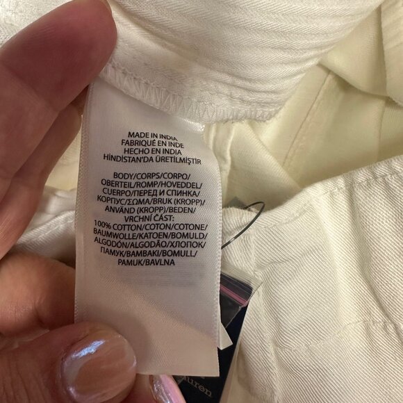 Polo Ralph Lauren White Chino Cotton Twill Shorts 14 NWT - Picture 11 of 12